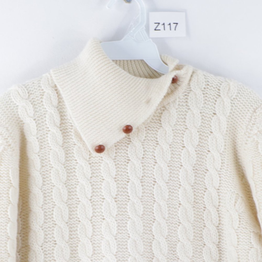 Vintage Wool Chunky Knit Asymmetrical Sweater - Picture 2 of 8